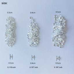 1500 Pcs/Pack Semi-circular Clear Bubble Beads 3-5mm Mermaid Tears White Nail Stickers Resin Diamonds Nail Art Rhinestone Decora