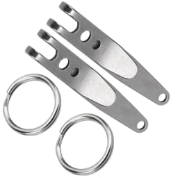 2Pcs Outdoor Belt Clip Stainless Steel Suspension Pocket Clip Key Holder with Keychain Mini Suspension Clip Keychain Pocket Clip