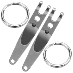 2Pcs Outdoor Belt Clip Stainless Steel Suspension Pocket Clip Key Holder with Keychain Mini Suspension Clip Keychain Pocket Clip