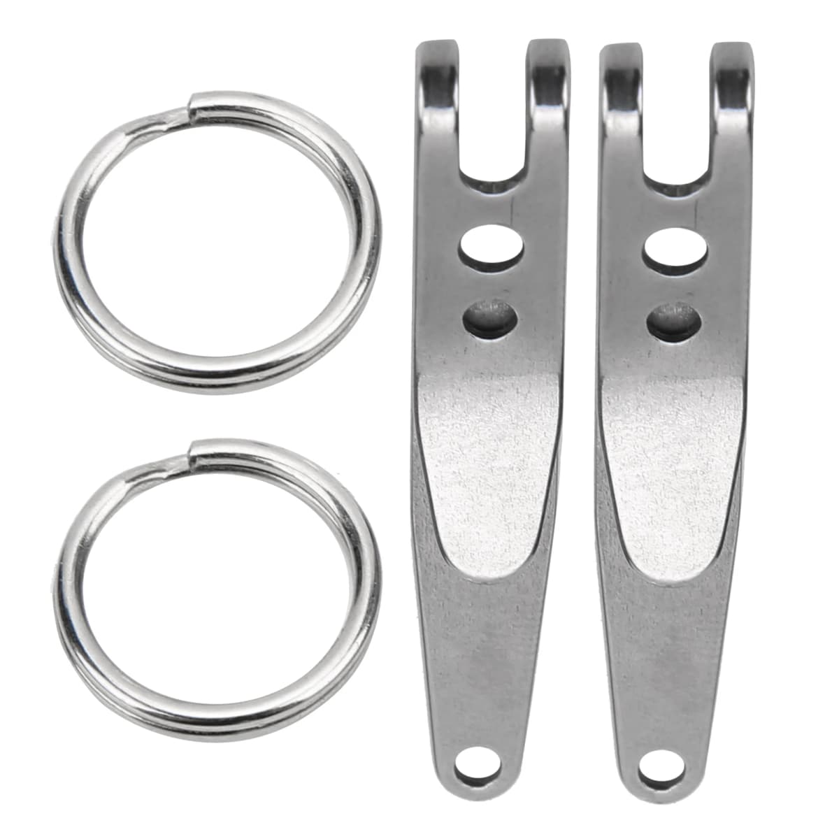 2Pcs Outdoor Belt Clip Stainless Steel Suspension Pocket Clip Key Holder with Keychain Mini Suspension Clip Keychain Pocket Clip