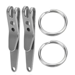 2Pcs Outdoor Belt Clip Stainless Steel Suspension Pocket Clip Key Holder with Keychain Mini Suspension Clip Keychain Pocket Clip