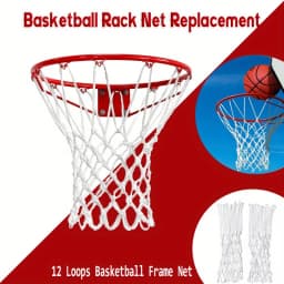 1/2pcs Basketball Rack Net With 12 Loops Heavy Duty Outdoor Basketball Net Replacement Detachable Basketball Net