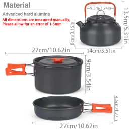 Camping Cooking Set Camping Cookware Travel Tableware Outdoor Picnic Set Teapot For 2-3 People Non-Stick Pots Assorted Sets