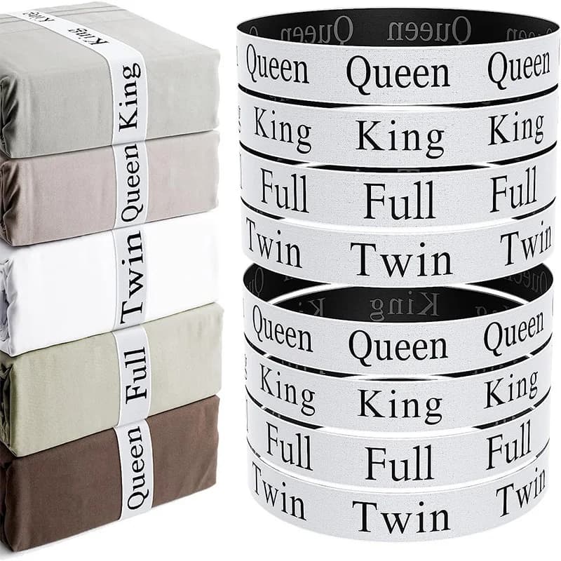 4Pcs Elastic Bedsheets Bands Bed Sheet Clothes Storage Organizer Sheet Closet Organization Labels Letter Sheet Straps