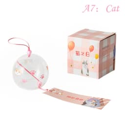 Japanese Wind Bell Japan Chimes Handmade Glass Furin Home Decors Spa Kitchen Office Decor Sakura Cherry Blossom Pattern