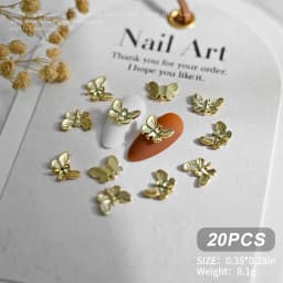 20pcs 3D Exquisite Hollow Butterfly Rhinestones Nail Charms Luxury Gold/Silver Diamond Wings Jewelry Nail Decoration Accessories
