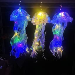 Jellyfish Lamp Portable Flower Atmosphere Night Light Girl Room Hanging Light Decorations Handmade DIY Ceiling Lantern Ornaments