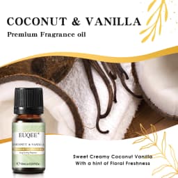 EUQEE 10ML Coconut & Vanilla Bubble Gum Fragrance Oil Coffee Pumpkin Pie Cedarwood Premium Aroma Oils For Making Candle,DIY Soap