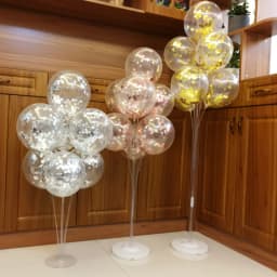 2/4 sets Holiday Event Party Table Balloon Stands Clear Plastic Balloon Holder Column Arch for Baby Shower Birthday Party Decor