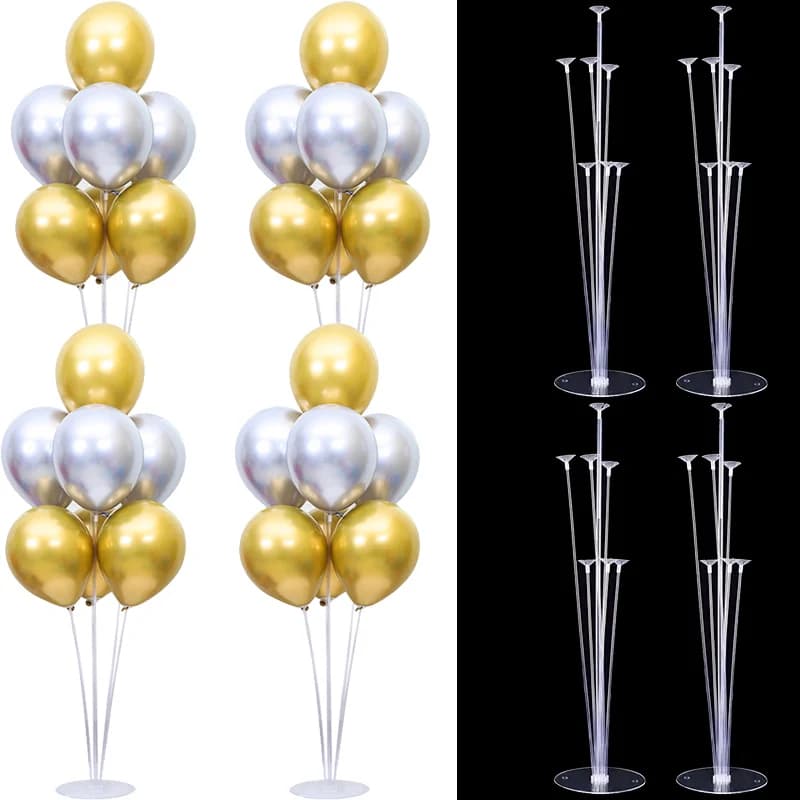 2/4 sets Holiday Event Party Table Balloon Stands Clear Plastic Balloon Holder Column Arch for Baby Shower Birthday Party Decor