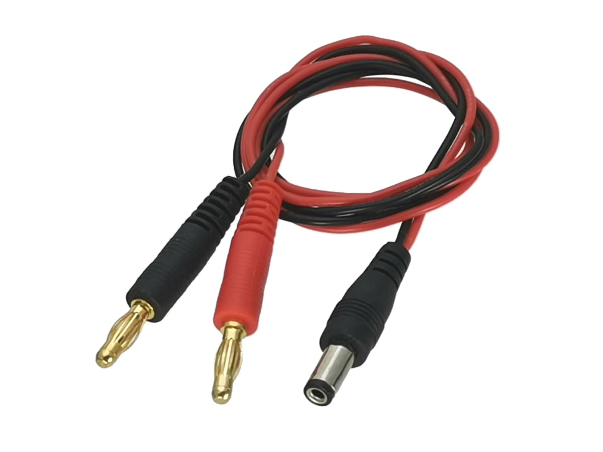 4mm Banana Plug to 5.5 X 2.1mm DC Power Male Plug Charger 22AWG 60CM Cable