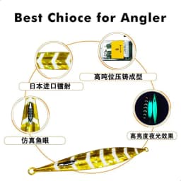1PC Slow Pitch Jig 120g150g200g250g300g Slow Falling Sinking Metal Jigging Lure Glow Jigs Luminous Lure Pesca Fishing Angler