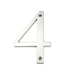 1pc 101mm Modern House Number Outdoor 4 inch Silver Zinc Alloy Apartment Door Numbers Mailbox Address Sign #0-9 With Screws