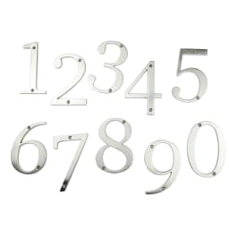 1pc 101mm Modern House Number Outdoor 4 inch Silver Zinc Alloy Apartment Door Numbers Mailbox Address Sign #0-9 With Screws