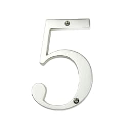 1pc 101mm Modern House Number Outdoor 4 inch Silver Zinc Alloy Apartment Door Numbers Mailbox Address Sign #0-9 With Screws