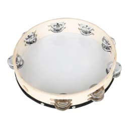 8/10 Inch Peace Dove Double Layer Hand Solid Wood Hand Held Tambourine with Double Row Jingles Reflective Percussion Instrument