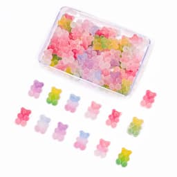 50pcs Gradient Gummy Bear Nail Art Charms Y2K Kawaii Bear Resin Design Nail Rhinestones DIY Cartoon Soft Candy Nail Accessories
