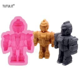 3D Simulation Robot Silicone Mold Flip Candy Cake Mold Handmade Soap Mold Aroma Candle Plaster Mold DIY Baking