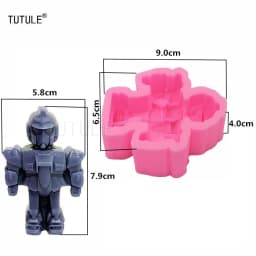 3D Simulation Robot Silicone Mold Flip Candy Cake Mold Handmade Soap Mold Aroma Candle Plaster Mold DIY Baking
