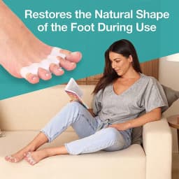 1 Pair of Soft Silicone Toe Orthotics, Toe Separators, Bunion and Hammertoe Relief, Suitable for Running and Yoga Practice