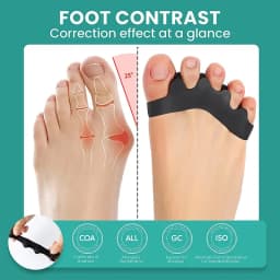 1 Pair of Soft Silicone Toe Orthotics, Toe Separators, Bunion and Hammertoe Relief, Suitable for Running and Yoga Practice