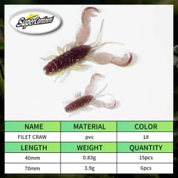 2023 Supercontinent Filet Craw Bait perch Lures Soft Lure Fishing Lures shrimp Lobster Soft Plastic Lure Fishing Lures