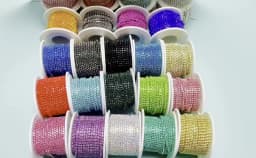 VC SS6 Porcelain Opal Gold Glass Rhinestone Cup Chain Glitter Crystal Rhinestone Trim For DIY Wedding Dress Decoration