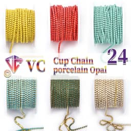 VC SS6 Porcelain Opal Gold Glass Rhinestone Cup Chain Glitter Crystal Rhinestone Trim For DIY Wedding Dress Decoration