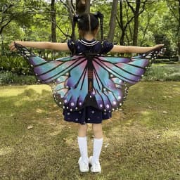 Kids Butterfly Wings Cape Girls Fairy Shawl Pixie Cloak Fancy Colorful Dress Costume Gift Party & Holiday DIY Decorations