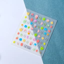 1pcs 5D Kawaii Relief Cartoon Fox Nail Art Stickers Kawaii Star Animals Acrylic Backglue Nail Decorations Decals Accessories DIY