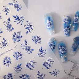 1pcs 5D Kawaii Relief Cartoon Fox Nail Art Stickers Kawaii Star Animals Acrylic Backglue Nail Decorations Decals Accessories DIY