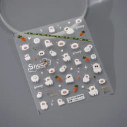 1pcs 5D Kawaii Relief Cartoon Fox Nail Art Stickers Kawaii Star Animals Acrylic Backglue Nail Decorations Decals Accessories DIY