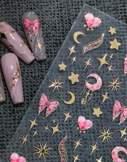 1pcs 5D Kawaii Relief Cartoon Fox Nail Art Stickers Kawaii Star Animals Acrylic Backglue Nail Decorations Decals Accessories DIY