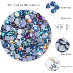 Big bag 42 Pop Colors Wholesale Large Packing DMC Hotfix Rhinestones Flatback Glass Iron On For Wedding Dress Decorations