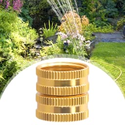 Two-Way Female Connector Solid Brass Irrigation Garden Hose 3/4 Bi-directional Female Head Water Pipe Joint Connectors
