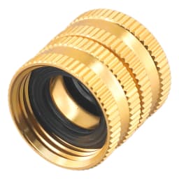 Two-Way Female Connector Solid Brass Irrigation Garden Hose 3/4 Bi-directional Female Head Water Pipe Joint Connectors
