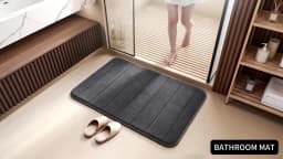 Bathroom Coral Velvet Anti-skid Mat,Quick Water Absorption,Dry Machine Washing,Toilet Mat,SoftComfortable, Easy Mat Bathroom Use