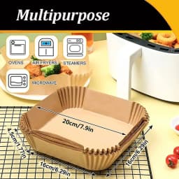Air Fryer 50/100PCS Bakeware Disposable Paper Tray Non-Stick Mat Oil-proof Liner Non-Stick Mat for Kitchen Oven Baking Paper
