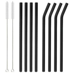8Pcs Reusable Drinking Straw Colorful Glass Straws Eco-friendly High Borosilicate Glass Straw Glass Tube Party Bar Drinkware