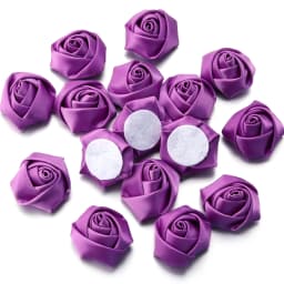 10/20/50Pcs Satin Fabric Rose Flowers Handmade Satin Ribbon Flower for DIY Brooch Hairwear Party Clothing Decoration Supplies