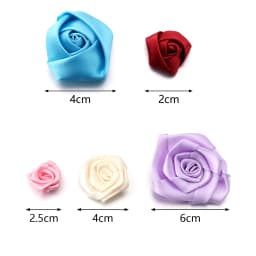 10/20/50Pcs Satin Fabric Rose Flowers Handmade Satin Ribbon Flower for DIY Brooch Hairwear Party Clothing Decoration Supplies
