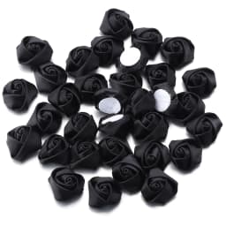 10/20/50Pcs Satin Fabric Rose Flowers Handmade Satin Ribbon Flower for DIY Brooch Hairwear Party Clothing Decoration Supplies