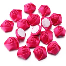 10/20/50Pcs Satin Fabric Rose Flowers Handmade Satin Ribbon Flower for DIY Brooch Hairwear Party Clothing Decoration Supplies