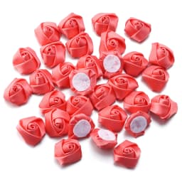 10/20/50Pcs Satin Fabric Rose Flowers Handmade Satin Ribbon Flower for DIY Brooch Hairwear Party Clothing Decoration Supplies