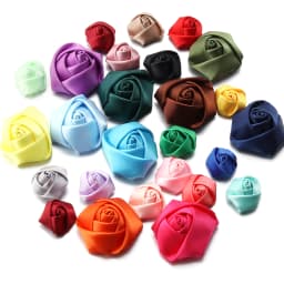 10/20/50Pcs Satin Fabric Rose Flowers Handmade Satin Ribbon Flower for DIY Brooch Hairwear Party Clothing Decoration Supplies