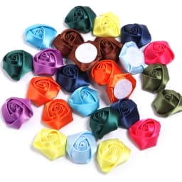 10/20/50Pcs Satin Fabric Rose Flowers Handmade Satin Ribbon Flower for DIY Brooch Hairwear Party Clothing Decoration Supplies