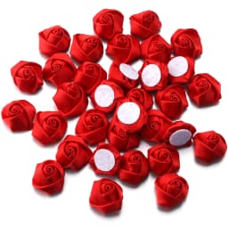 10/20/50Pcs Satin Fabric Rose Flowers Handmade Satin Ribbon Flower for DIY Brooch Hairwear Party Clothing Decoration Supplies