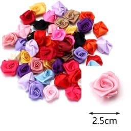 10/20/50Pcs Satin Fabric Rose Flowers Handmade Satin Ribbon Flower for DIY Brooch Hairwear Party Clothing Decoration Supplies