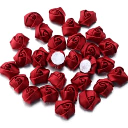 10/20/50Pcs Satin Fabric Rose Flowers Handmade Satin Ribbon Flower for DIY Brooch Hairwear Party Clothing Decoration Supplies
