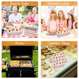50Set Mini Loaf Pans with Lids and Spoons 6.8oz Rectangle Aluminum Foil Baking Pan Mini Bread Container Heat-Resistant Cake Pans